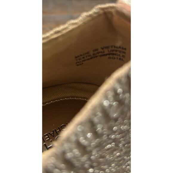 Michael Kors Juno Knit Slip On Sneaker Sparkle Gold Fashion Metallic 8M (NWB) - Picture 9 of 12